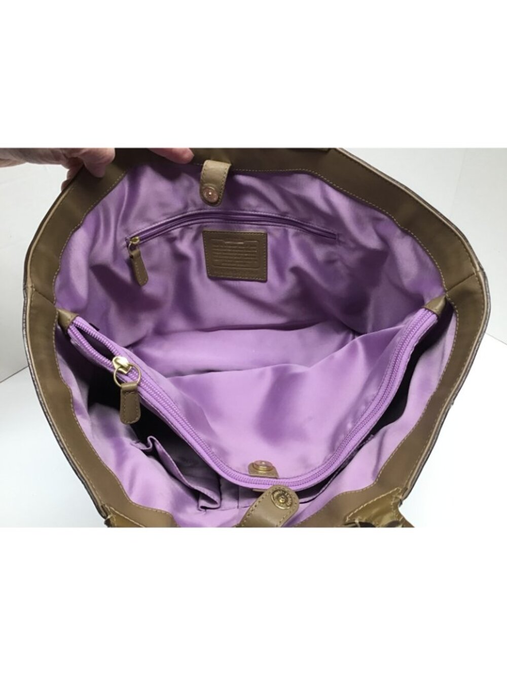 Coach Carly Tote F16180 Patchwork Embossed Metallic with Signature Tag - Picture 10 of 16